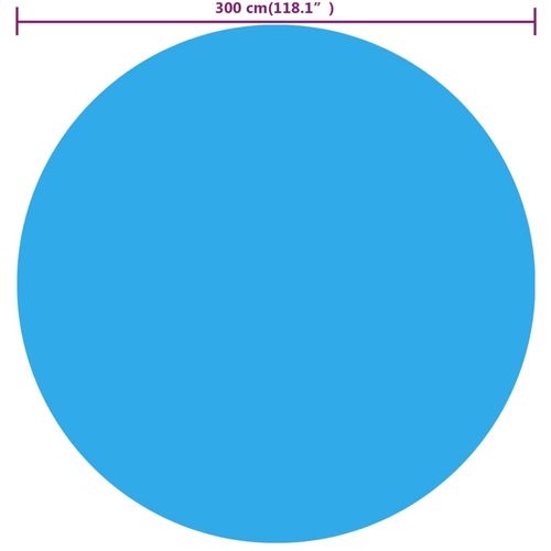 Plutajući Okrugli PE Solarni Pokrivač za Bazen 300 cm Plavi slika 22