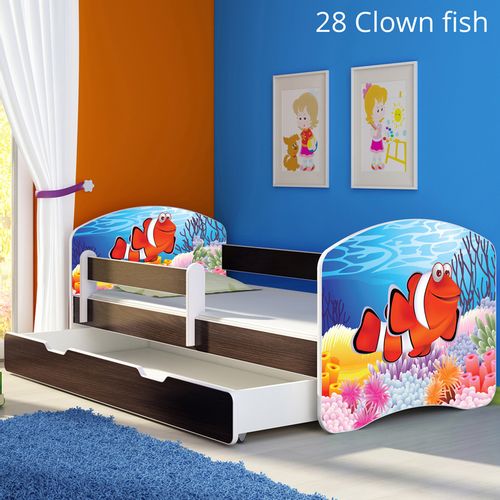 Dječji krevet ACMA s motivom, bočna wenge + ladica 180x80 cm 28-clown-fish slika 1