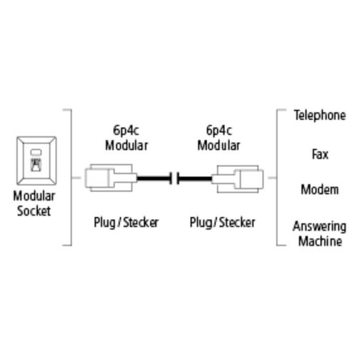 Hama telefonski kabl 6p4c na 6p4c, crni, 15m slika 2