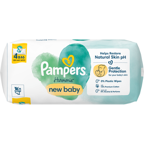 Pampers vlažne maramice Harmonie New Baby 4x46kom slika 5