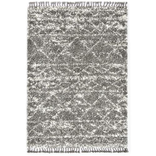 Čupavi berberski tepih PP sivi i bež 160 x 230 cm slika 1