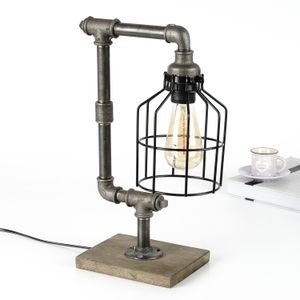 Pp113 Crna i Srebrna Stolna Lampa