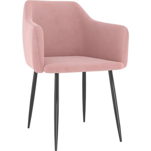 Blagovaonske stolice 6 kom ružičaste baršunaste slika 19