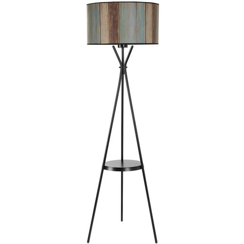 Venedik sehpalı siyah lambader silindir renkli abajurlu Multicolor Floor Lamp slika 2