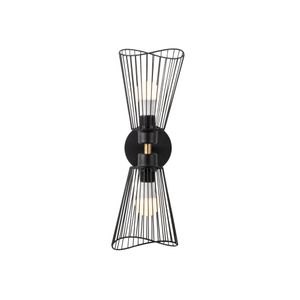 Opviq Zidna lampa ZEYNA, crna, metal, 16 x 16 cm, visina 48 cm, promjer sjenila 16 cm, visina 20 cm, 2 x E27 40 W, Zeyno - 3295