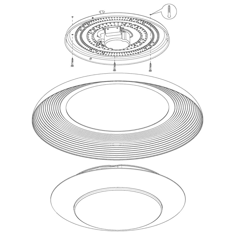 Eglo Canicosa 2 Plafonjera - LED, 24,5W, 3000lm, Promjer 495mm, Dimabilna, Crno/Zlatna slika 6