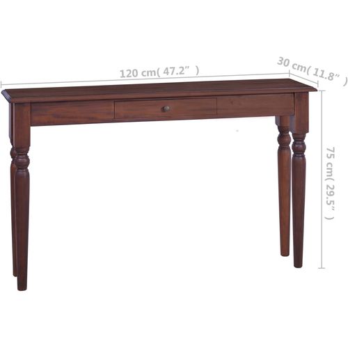 Konzolni stol klasični smeđi 120 cm od masivnog drva mahagonija slika 32