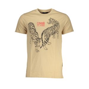 CAVALLI CLASS MEN'S SHORT SLEEVED T-SHIRT BEIGE