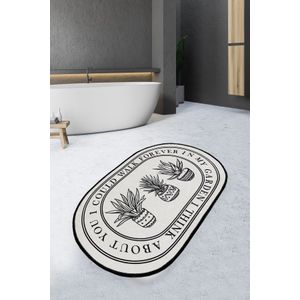 Walk Cream Black Bathmat - Elegantni Crni Kupatilski Otirač