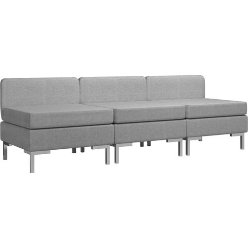 Modularne srednje sofe s jastucima 3 kom od tkanine svjetlosive slika 2