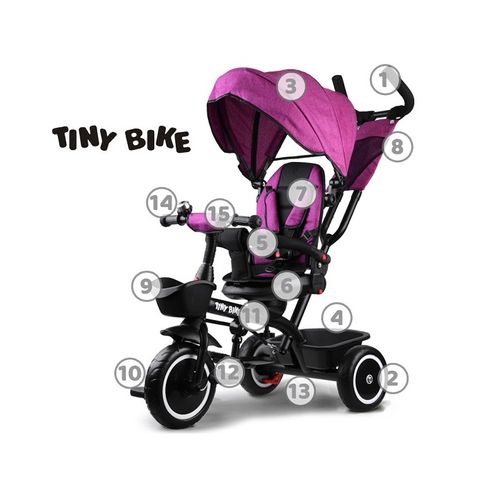 Tricikl Tiny bike 3 u 1 - Roza slika 3