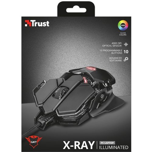 Trust Miš GXT138 Xray, gaming, optički, žični, USB, RGB, crni (22089) slika 6
