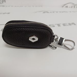 Elegantna crna kožna torbica za ključ Renault