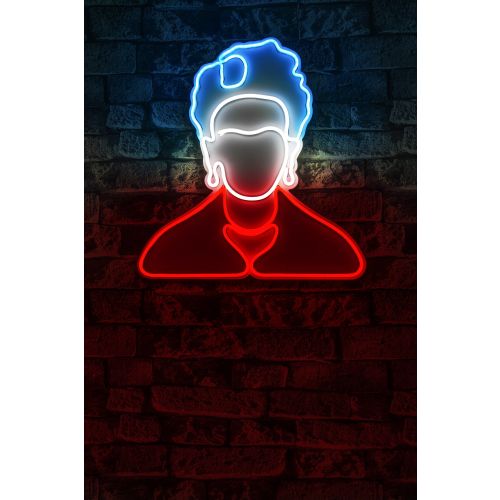 Wallity Ukrasna plastična LED rasvjeta, Frida Kahlo - White, Red, Blue slika 12