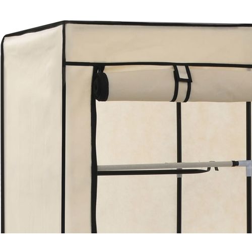 282455 Wardrobe with Compartments and Rods Cream 150x45x175 cm Fabric slika 30