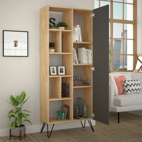 Woody Fashion Polica za knjige, hrast Antracit, Jedda Bookcase - Oak, Anthracite slika 2