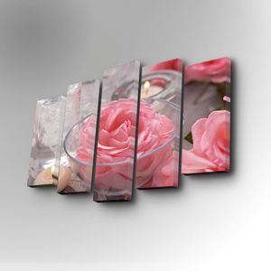 5PUC-073 Multicolor Decorative Canvas Painting (5 Pieces)