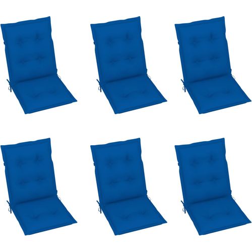 Jastuci za vrtne stolice 6 kom kraljevski plavi 100 x 50 x 7 cm slika 1