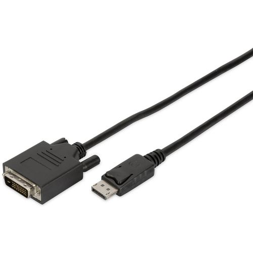 Digitus DisplayPort / DVI adapterski kabel DisplayPort utikač, DVI-D 24+1-polni utikač 2.00 m crna DB-340301-020-S okrugli, dvostruko zaštićen, zaključan DisplayPort kabel slika 2