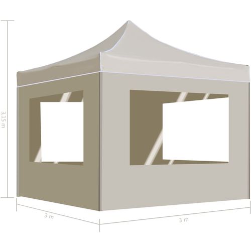 Profesionalni sklopivi šator za zabave 3 x 3 m krem slika 9