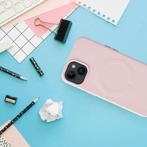 Roar kožna Mag Case maska kompatibilna s MagSafeom – za iPhone 12 Pro pink slika 5