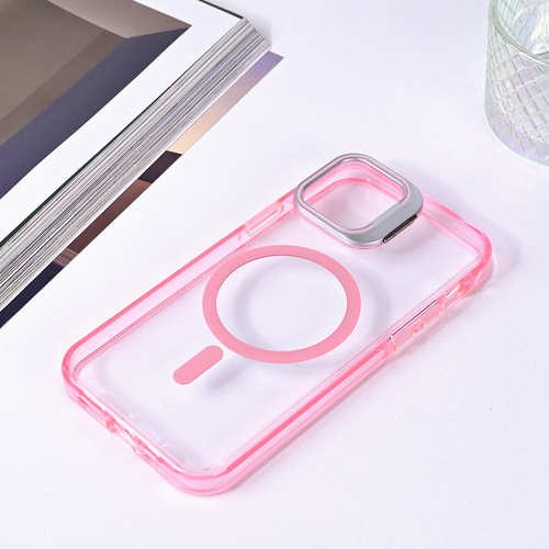 Torbica Magsafe transparent za iPhone 12 6.1 pink slika 5