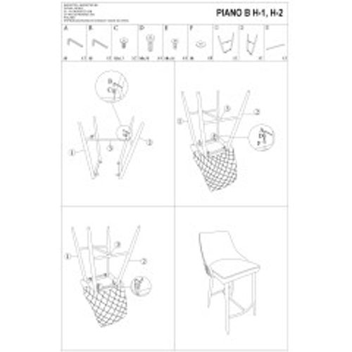 Barska stolica PIANO B H-2 - Baršun slika 2