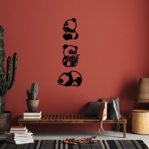Wallity Pandas - 298 Black Decorative Metal Wall Accessory slika 2