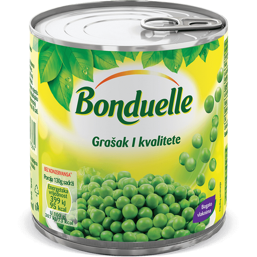 Bonduelle Grašak 400g, ocjeđene mase 265g slika 1