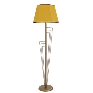 Kelebek Eskitme Lambader Prizma Hardal Abajurlu Copper Floor Lamp