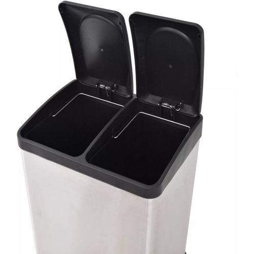 Reciklažna kanta za smeće s papučicama nehrđajući čelik 36 L slika 18