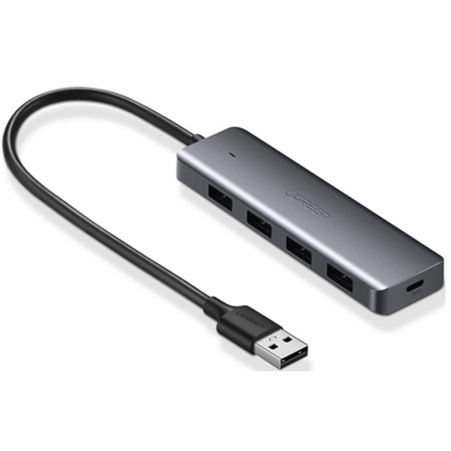 Ugreen USB Hub, USB 3.0, 4-portni, srebrni - u kutiji slika 1