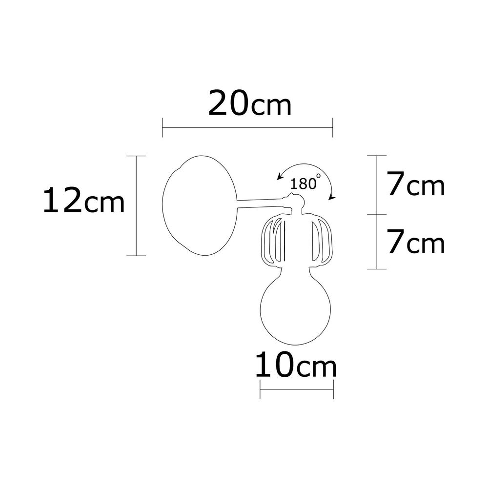 Demre - N-1206 Crna Zidna Lampa slika 3