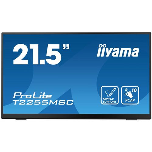 IIYAMA 21,5" Bonded PCAP 10P Touch, MPP2.0 (active stylus) supported, 1920x1080, IPS-panel, Flat Bezel Free Glass Front, HDMI, Displayport, 400cd/m², USB Hub 2x 3.0, Speakers, Bookstand slika 1