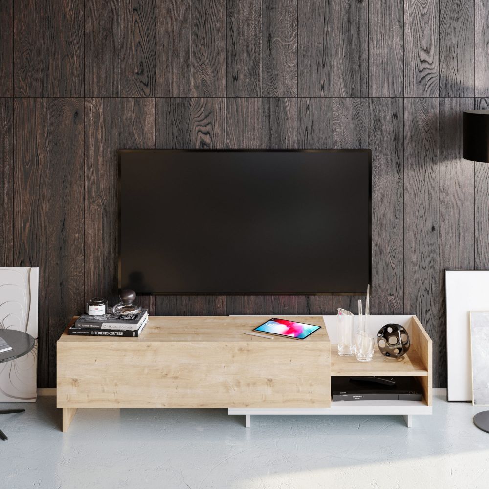 TV stalak Parion u bijeloj i safirnoj boji slika 1