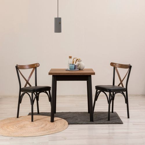 Woody Fashion Set stolova i stolica (3 komada), Crno, OLV-KARE-TK4 slika 1