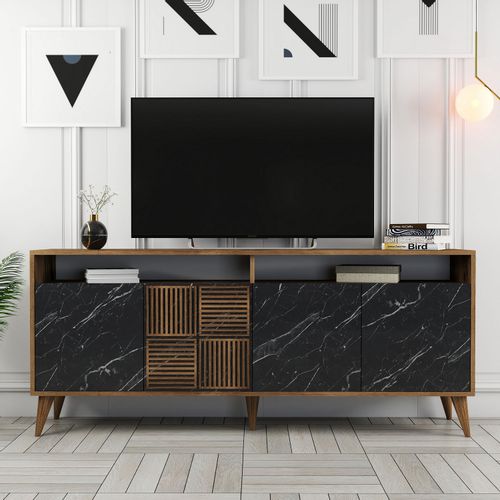 Woody Fashion Komoda, Milan - Walnut, Black Marble slika 5