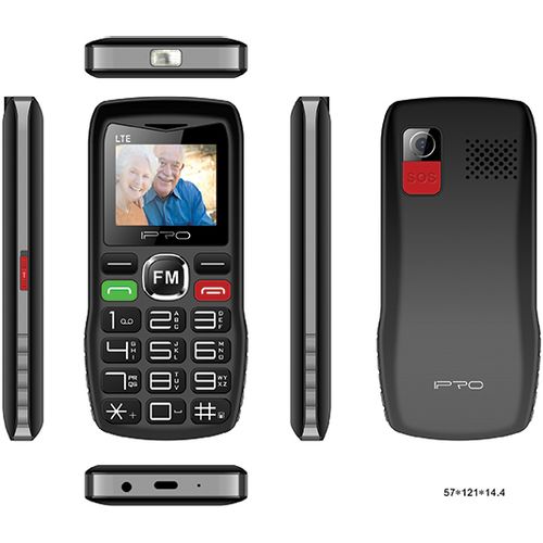 IPRO Senior F188 black Feature mobilni telefon 2G/GSM/800mAh/32MB/DualSIM/Srpski jezik slika 1