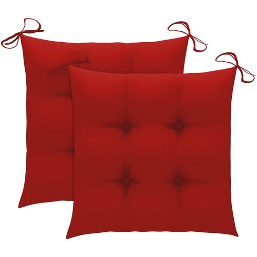 Stolica za ljuljanje s crvenim jastukom od masivne tikovine slika 11