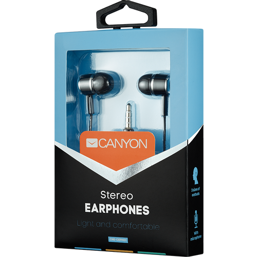 Canyon EPM- 01 Stereo earphones with microphone, Black slika 2