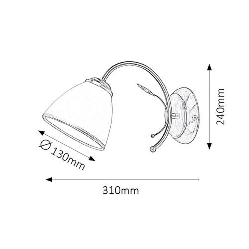 Rabalux Aletta zidna lampa E14 1x40 W bronza Klasična rasveta slika 2