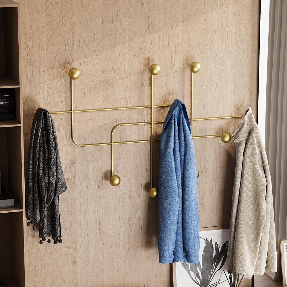 Metal wall hook Samara-A, colour: gold slika 3