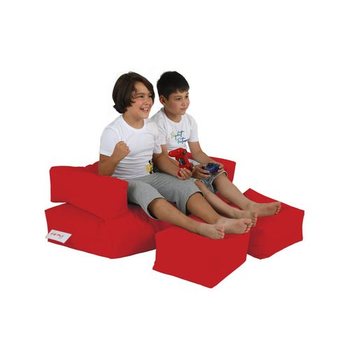 Atelier Del Sofa Vreća za sjedenje, Kids Double Seat Pouf - Red slika 3