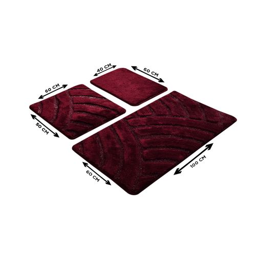 Alya - Cherry Cherry Acrylic Bathmat Set (3 Pieces) slika 3