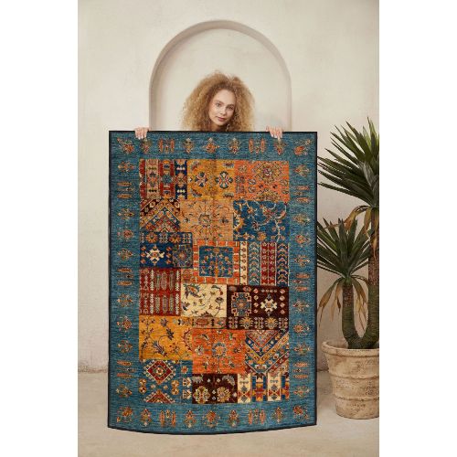 Tepih Conceptum Hypnose EEXFAB445-KLM u bojama Camel, Orange, Tile Red i Blue (160 x 230 cm) slika 3