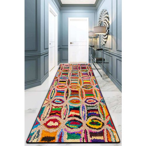TANKA Staza Circulo Djt Multicolor Hall Carpet (80 x 200) slika 1