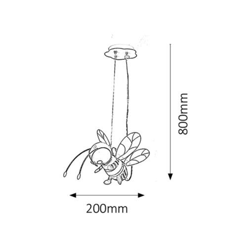 Rabalux Bee dečija Visilica E27 1x40W slika 2