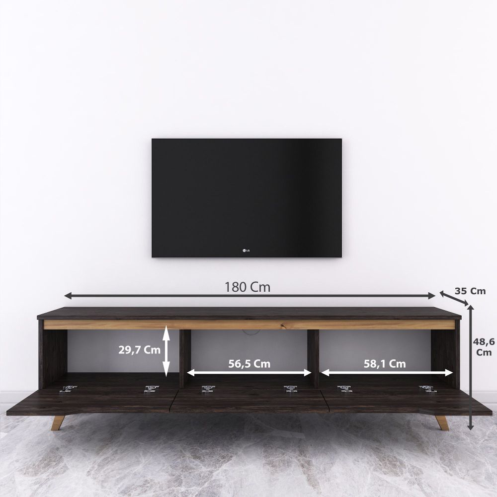 TV Stalak D1-1009 u Crnom Orahovom Dizajnu slika 7