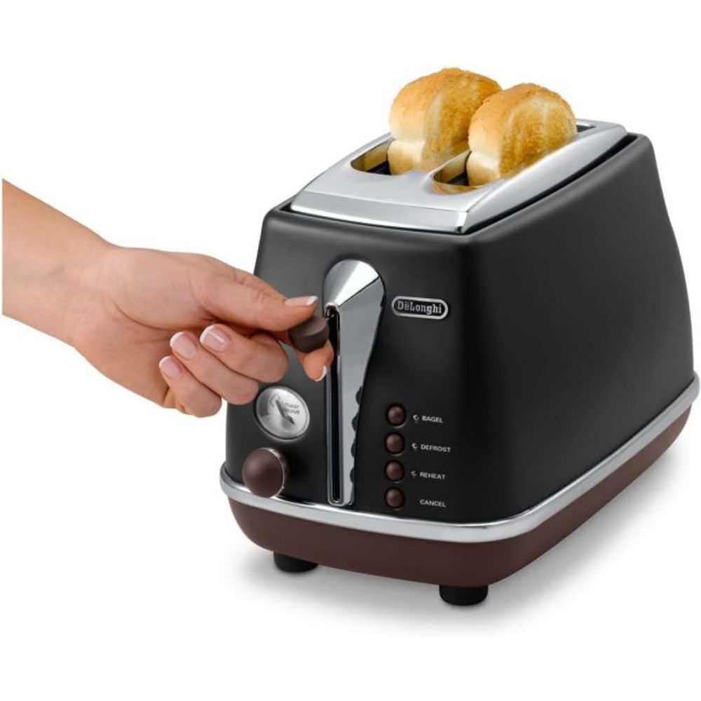 DeLonghi Toster Icona Vintage CTOV2103.BK / 900W, Crni slika 3