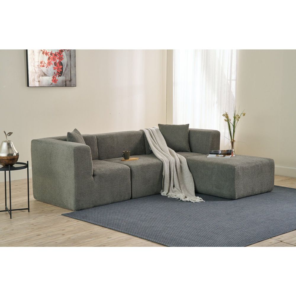 Ugaona Sofa Raks - Siva slika 2